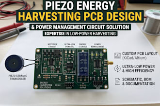 design piezo energy harvesting pcb and power management circuit