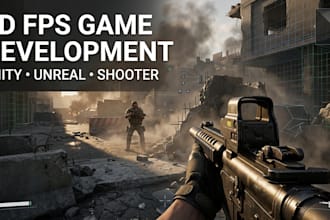 develop 3d fps shooter game, 3d shooting game, multiplayer fps game development
