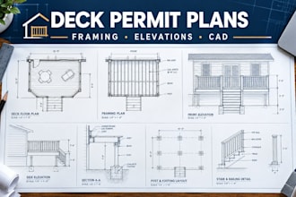 draw deck permit plans, framing plans and construction drawings