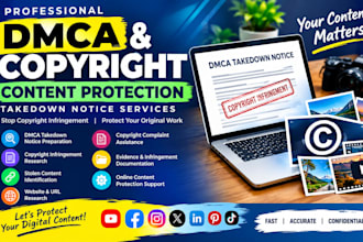 file dmca takedown notices and handle copyright infringement issues