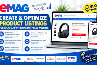create and optimize product listings for emag and other marketplace website