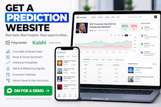 develop prediction market website polymarket clone kalshi app and ai dashboard