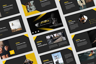 design sports presentation fitness pitch deck sports event slide design canva