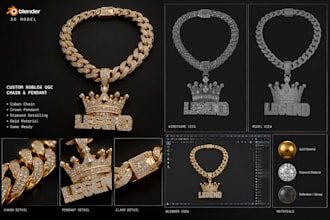 create custom roblox chains, jewelry, cuban chains, pendants ugc