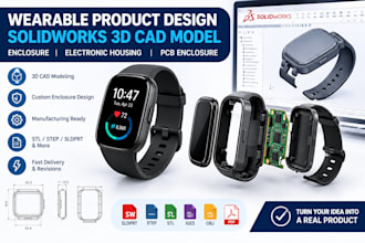 design wearable product solidworks 3d cad model enclosure electronics housing
