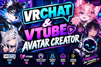 create a custom vrchat avatar, 3d model, or optimize your avatar for vrchat