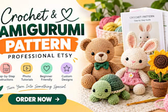 design a professional etsy PDF layout for your crochet and amigurumi pattern