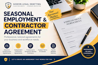 draft a seasonal employment or independent contractor agreement