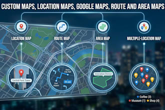 create custom maps, location map, route and area map