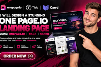 design onepage io carrd website tilda website landing page expert