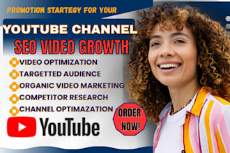 be your youtube channel marketing manager, channel seo video,  organic growth