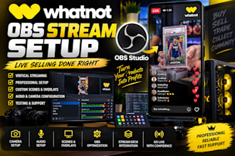 setup obs studio for whatnot live streaming and vertical live selling