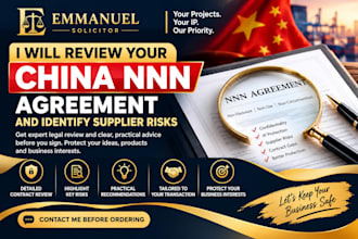 review your china nnn agreement and identify supplier risks