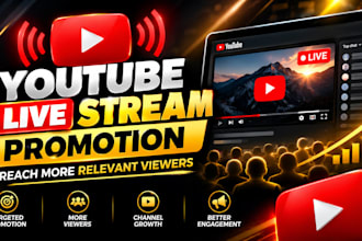 promote your youtube and twitch live stream with organic promotion and seo