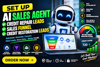 set up ai sales agent credit repair leads sales funnel credit restoration leads