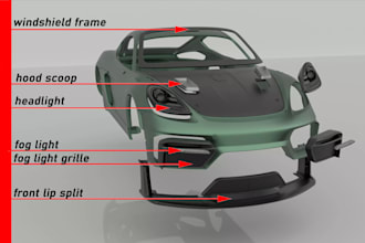 build custom car part for printing,bumper stl,rc car body shell,bodykit 3mf file