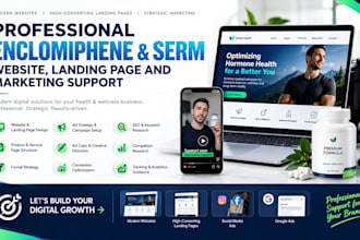 create enclomiphene sarms websites landing pages and meta ads plus google ppc