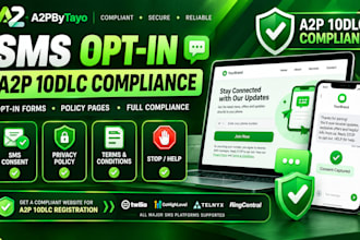 create SMS opt in form and compliance pages for a2p 10dlc