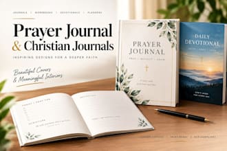 design a premium prayer journal, christian workbook and amazon KDP journal