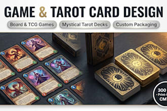 design tarot cards, tarot illustration, tarot deck, or oracle cards