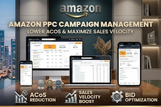 manage and optimize amazon ppc campaign, sponsored ads to lower acos and scale