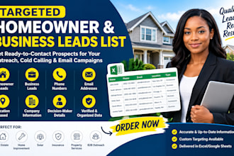 build  targeted homeowner business leads list  phone email cold calls