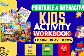 do children workbook, whimiscal colouring book for montessori kids