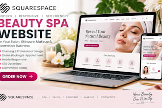 setup beauty spa website skincare makeup website cosmetics website salon website