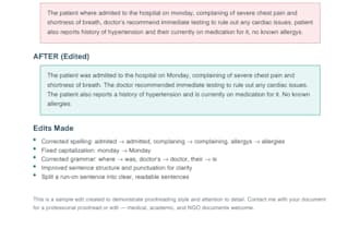 proofreader and edit your medical or academic writing