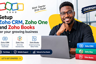 setup zoho CRM, zoho one and zoho books for your growing business