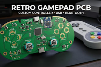 design custom retro gamepad pcb joystick game controller usb bluetooth mcu pcb