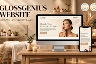 design glossgenius website skincare website spabeauty salon website