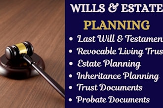 draft wills, last will and testament, estate planning and inheritance documents