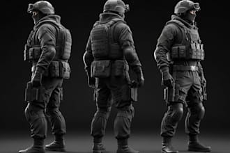 create 3d model assets backpack helmet weapon outfit for arma 3 and 3d printing