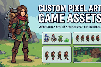 create pixel art characters game assets and animations for your indie game