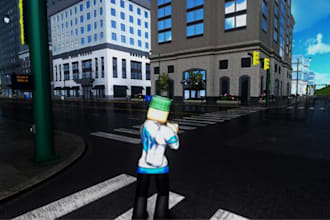 create realistic roblox city map, roblox map builder, game map, 3d environment