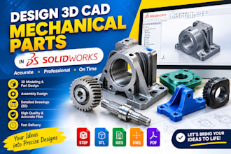 design 3d cad mechanical parts in solidworks