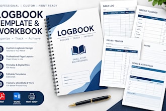 create a professional logbook, log book template, and workbook
