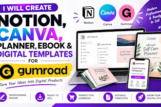 create notion canva planners ebooks courses and digital products