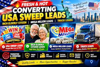 fresh hot converting USA sweep leads, rich elderly citizen, mega million leads