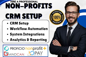 setup non profit CRM proficio mindcan aopay profit labs nonprofitplus automation