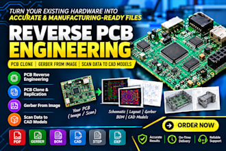 reverse pcb engineering, pcb clone, gerber from image, scan data to cad model