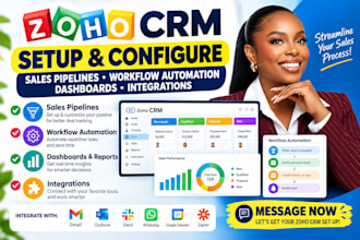setup zoho CRM sales pipelines workflow automation dashboards integrations
