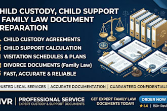 prepare child custody, child support and family law legal documents
