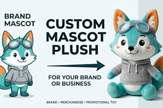 design a custom mascot plush toy for your brand or business