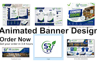 animated banner for ads, cover, post in 3 to 4 hours
