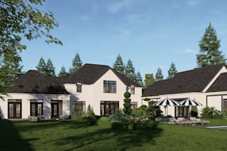 property cgi rendering for re sales,villa exterior remodel,outdoor living visual