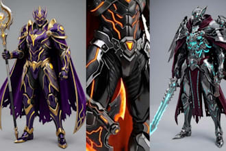 design wearable 3d cosplay creation, cosplay armor, prop, mask, cosplay model
