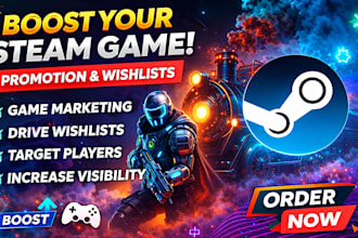 do steam game promotion, boost steam wishlist and visits, steam game marketing