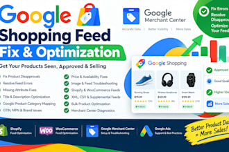 fix and optimize your google shopping feed and merchant center issues